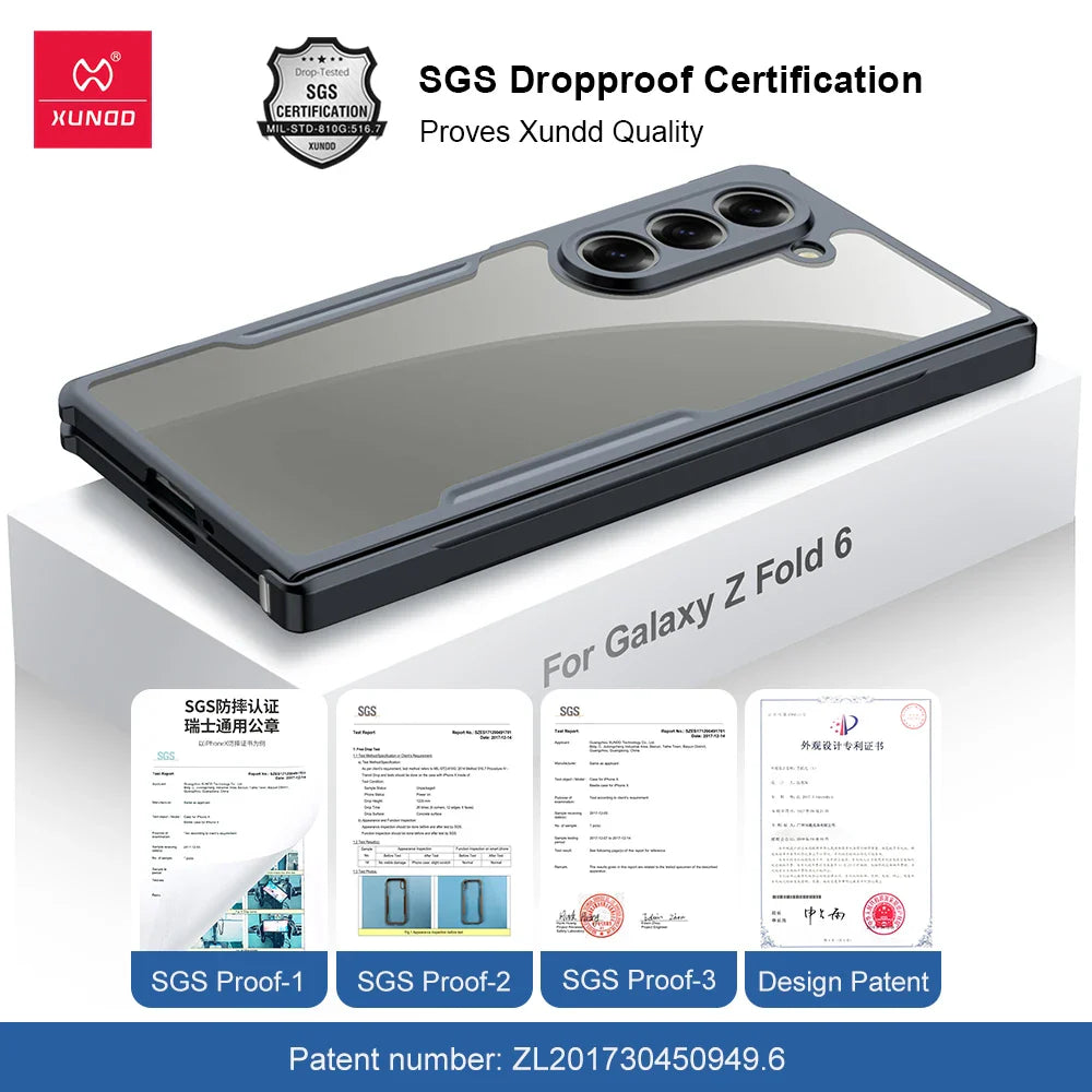 Z Fold 7, 6 Foldable Airbag Shockproof Case with Anti-Fingerprint Protection