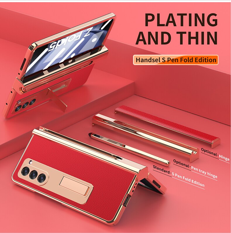 Leather Kickstand Pen Slot Case (+FREE PEN) For Z Fold Series