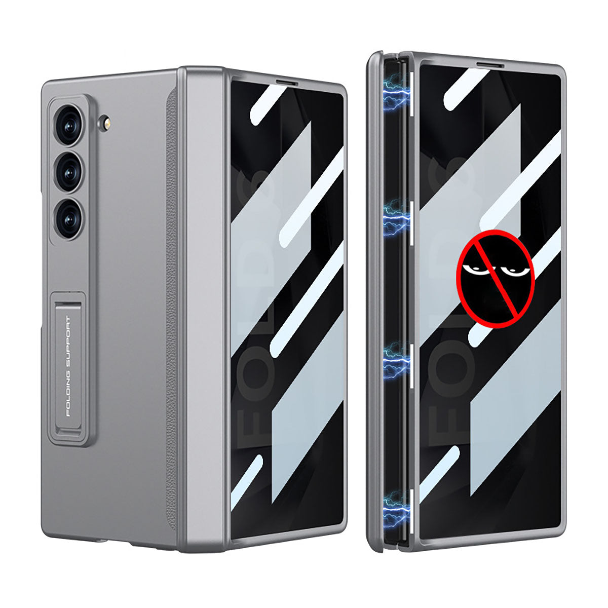 MagnaGuard Magnetic Hinge Hidden Bracket Case for Galaxy Z Fold 6/5/4 - with Anti-Peep Screen Protector