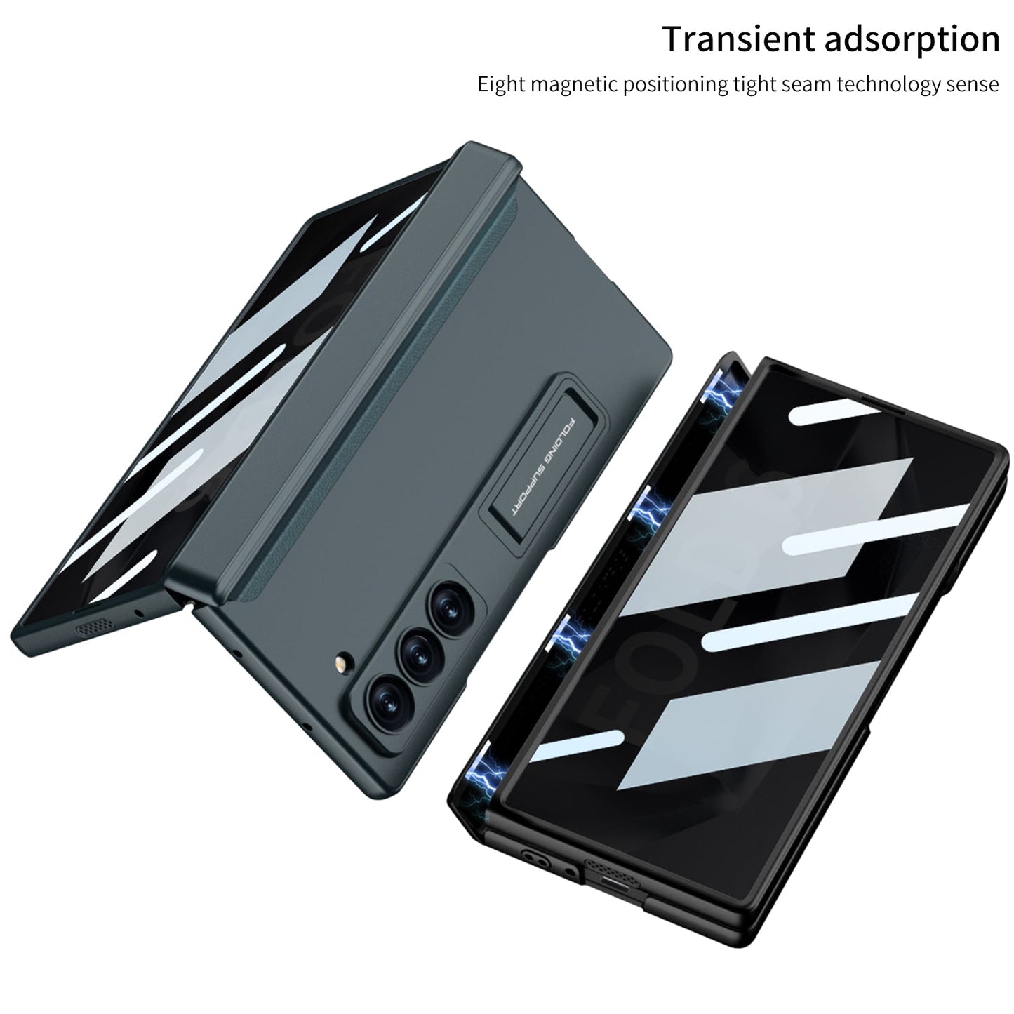 MagnaGuard Magnetic Hinge Hidden Bracket Case for Galaxy Z Fold 6/5/4 - with Anti-Peep Screen Protector