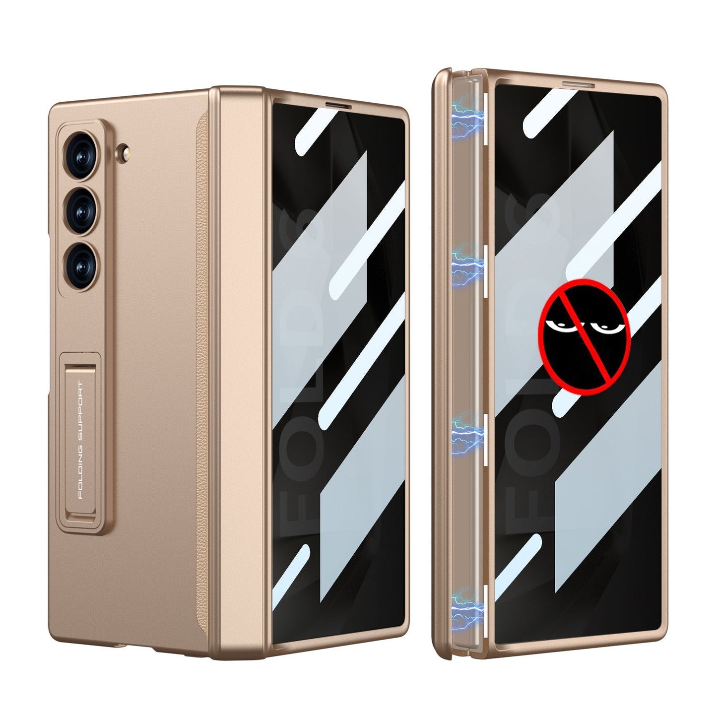 MagnaGuard Magnetic Hinge Hidden Bracket Case for Galaxy Z Fold 6/5/4 - with Anti-Peep Screen Protector