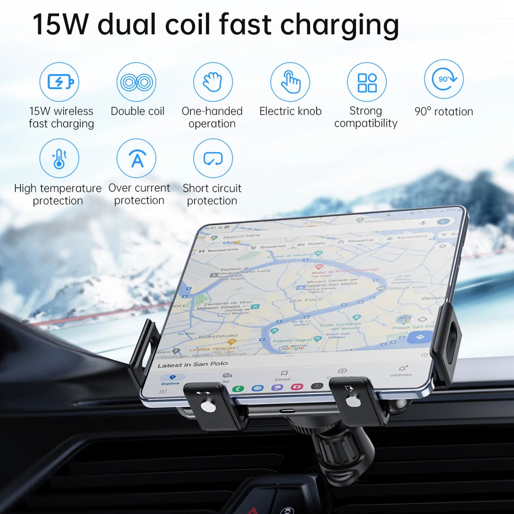 Automatic Car Mount Holder with Fast Wireless Car Charger For Galaxy Z Fold 5