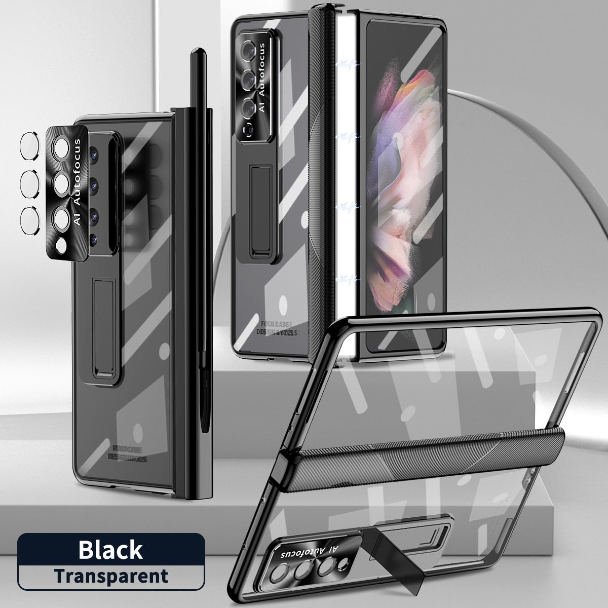 Transparent Kickstand Full Protection Case (+FREE PEN)