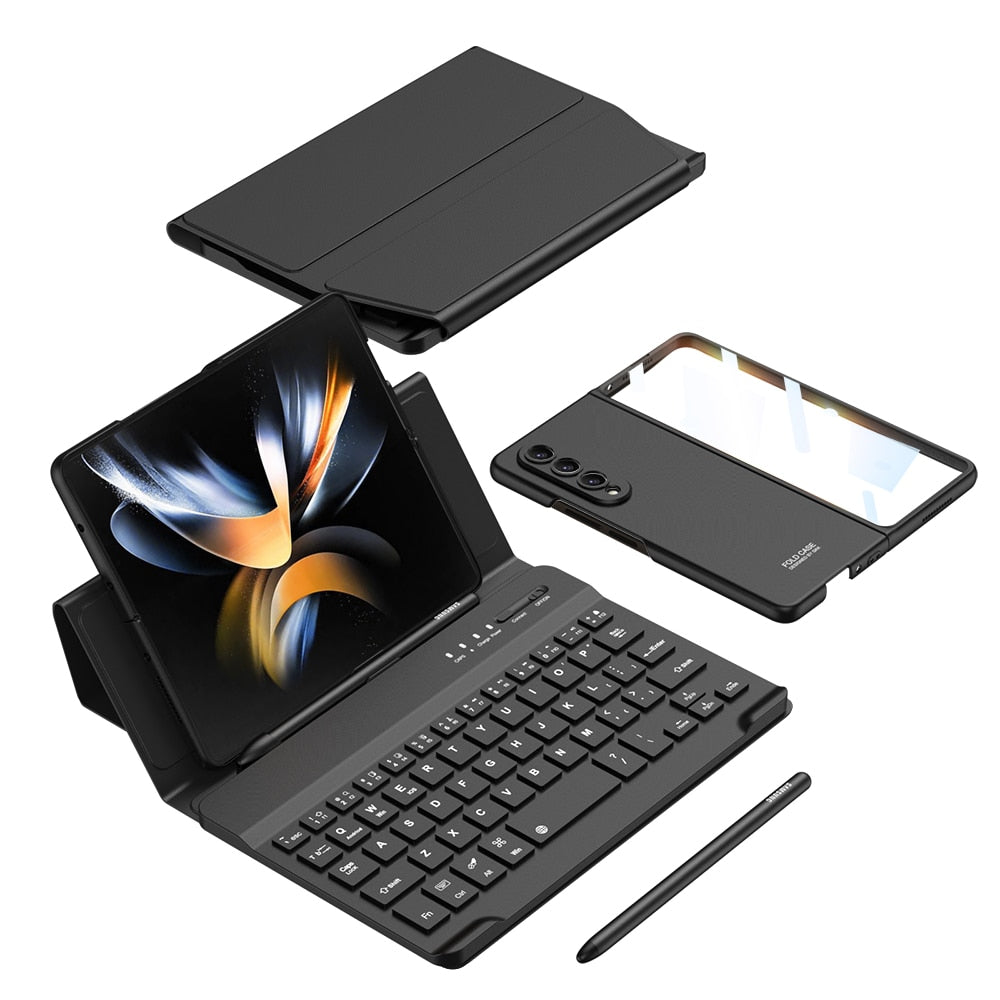 4 in 1 - Case + Flip Stand Cover +  Wireless keyboard (+FREE PEN)