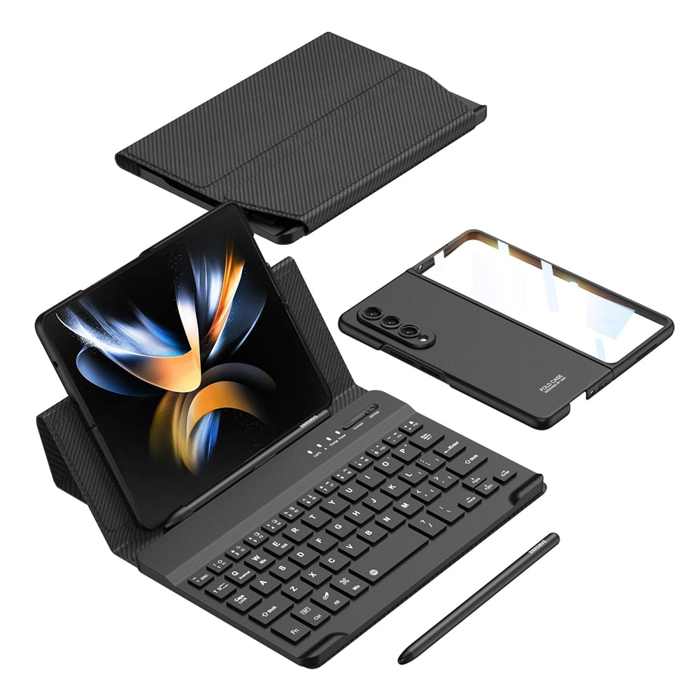 4 in 1 - Case + Flip Stand Cover +  Wireless keyboard (+FREE PEN)