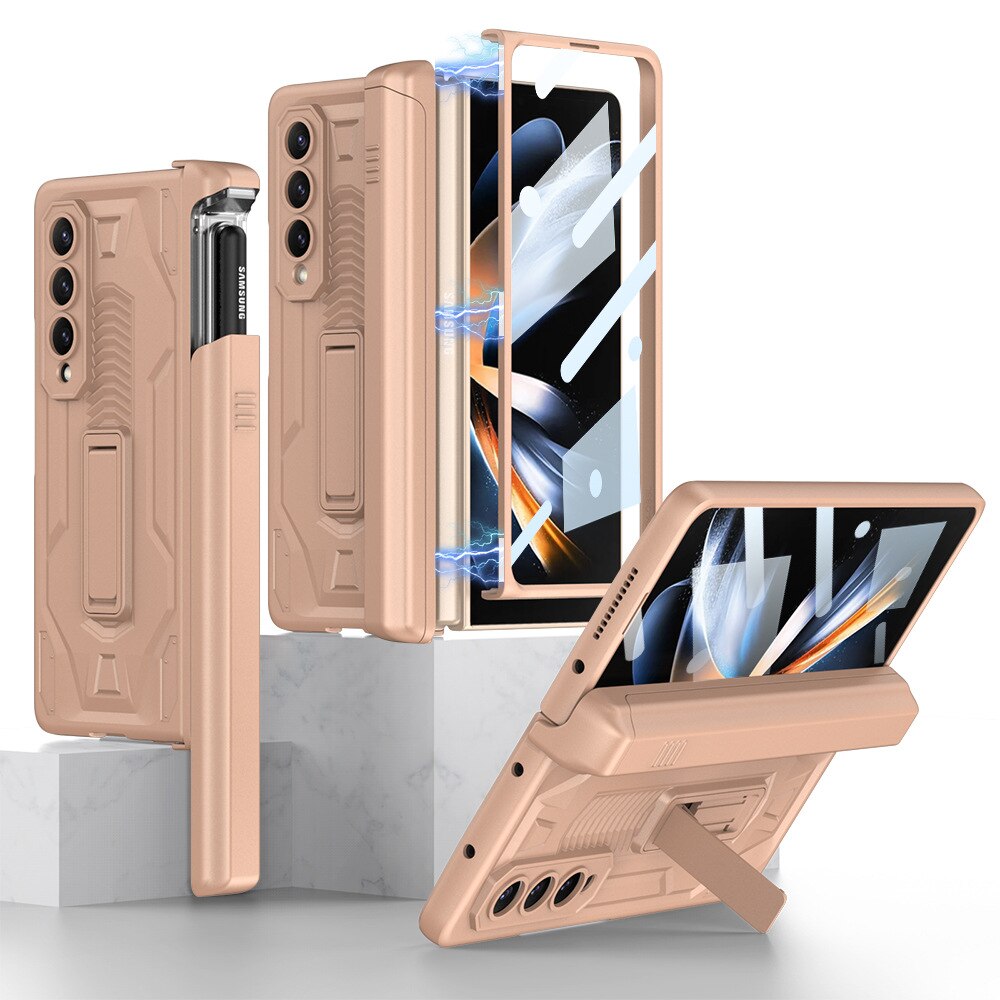 Shockproof Magnetic Hinge Slide Pen Slot Case