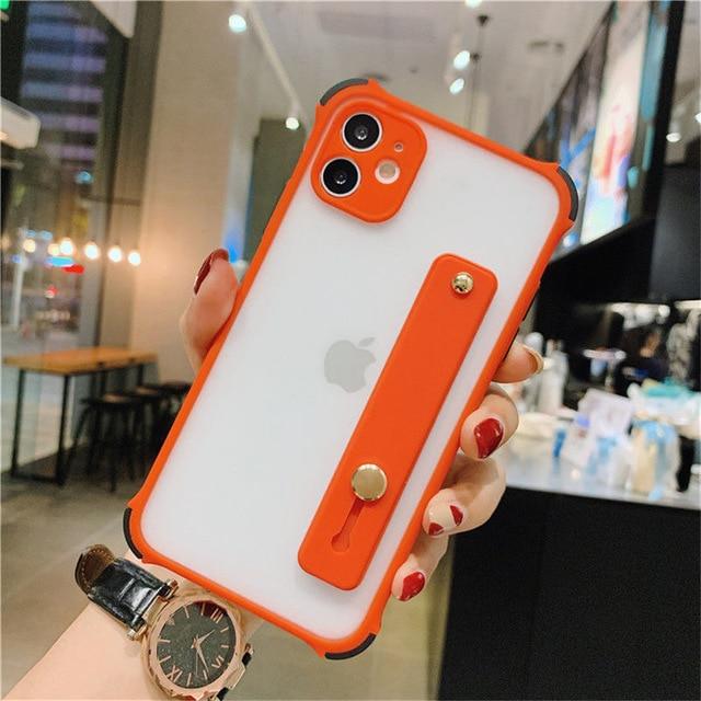 Luxury Matte Stand Holder Clear Phone Case