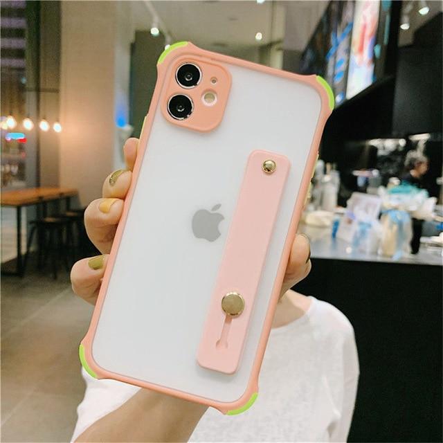 Luxury Matte Stand Holder Clear Phone Case