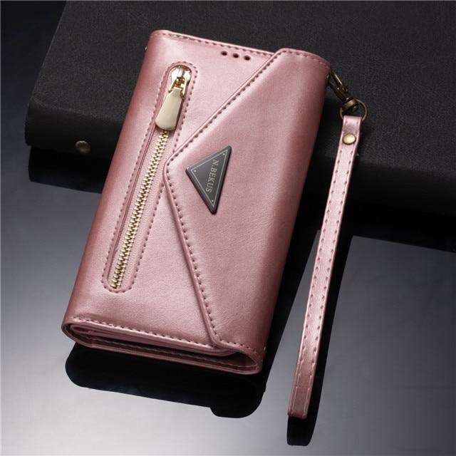 Zipper Leather Case Diagonal Wallet