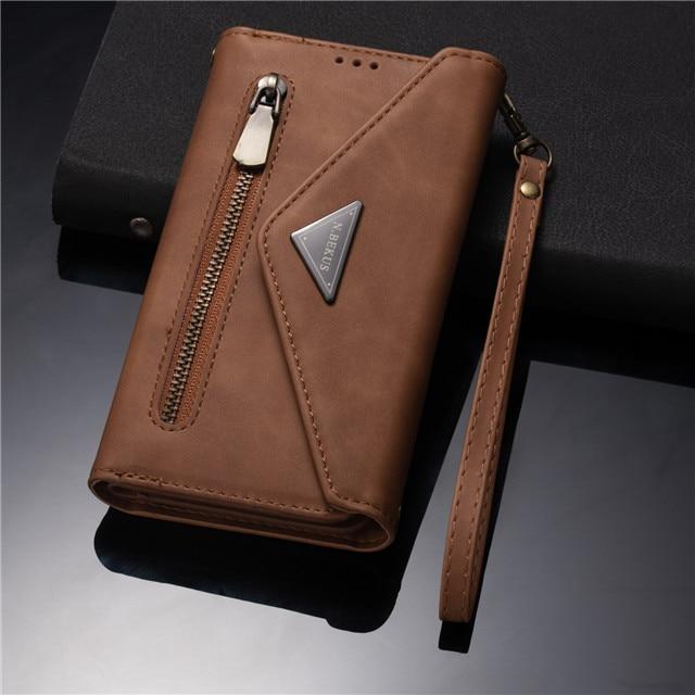 Zipper Leather Case Diagonal Wallet